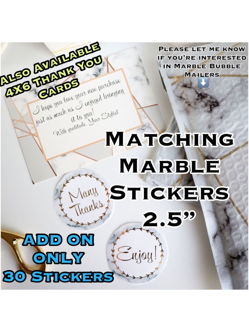 30 2.5” Marble Stickers ADD ON ONLY (PRICE IS FIRM - Picture 3 of 4